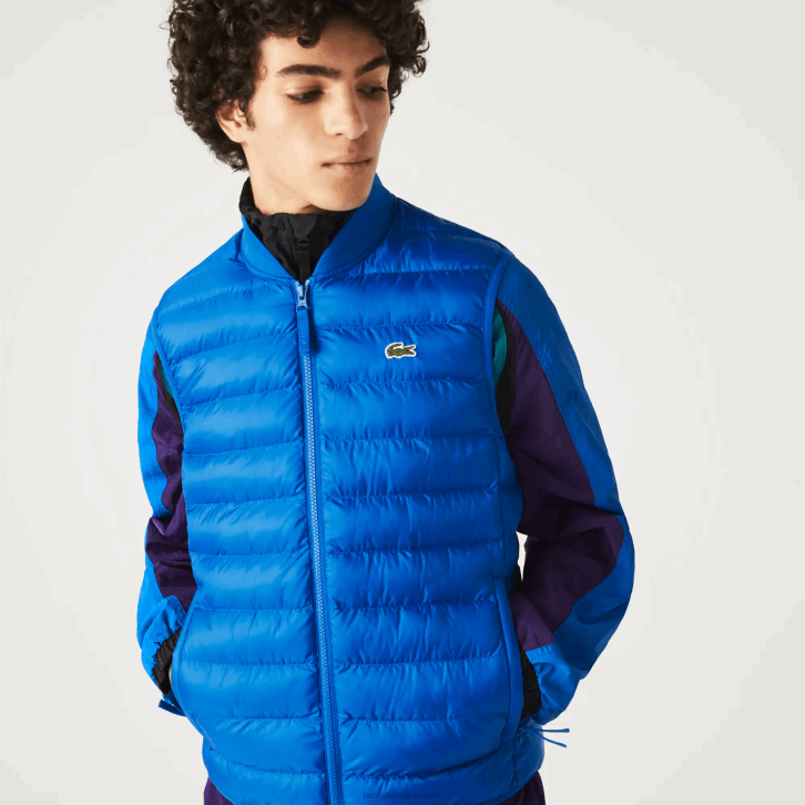 homens Lacoste azul k1q colete repelente de água acolchoado 08D01251