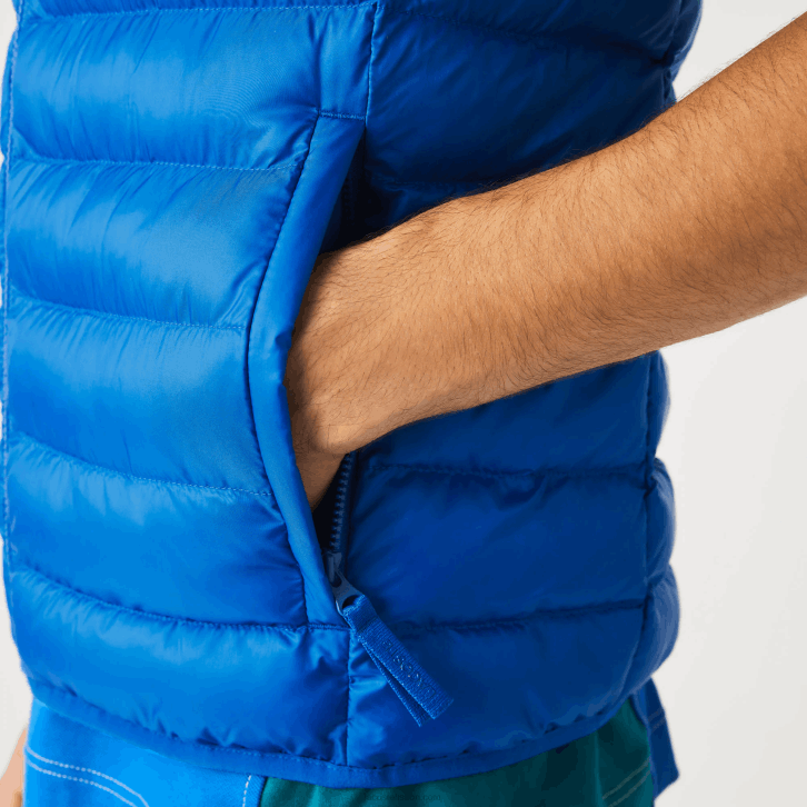 homens Lacoste azul k1q colete repelente de água acolchoado 08D01251