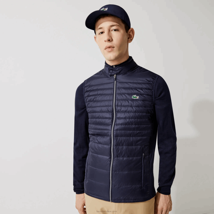 homens Lacoste azul marinho 5fs colete de golfe acolchoado esportivo leve e resistente à água 08D01309