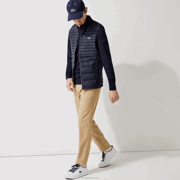 homens Lacoste azul marinho 5fs colete de golfe acolchoado esportivo leve e resistente à água 08D01309