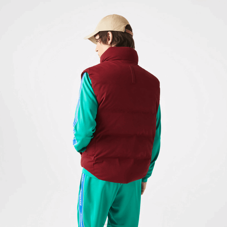 homens Lacoste bordeaux zs1 colete de capuz dobrável 08D01258
