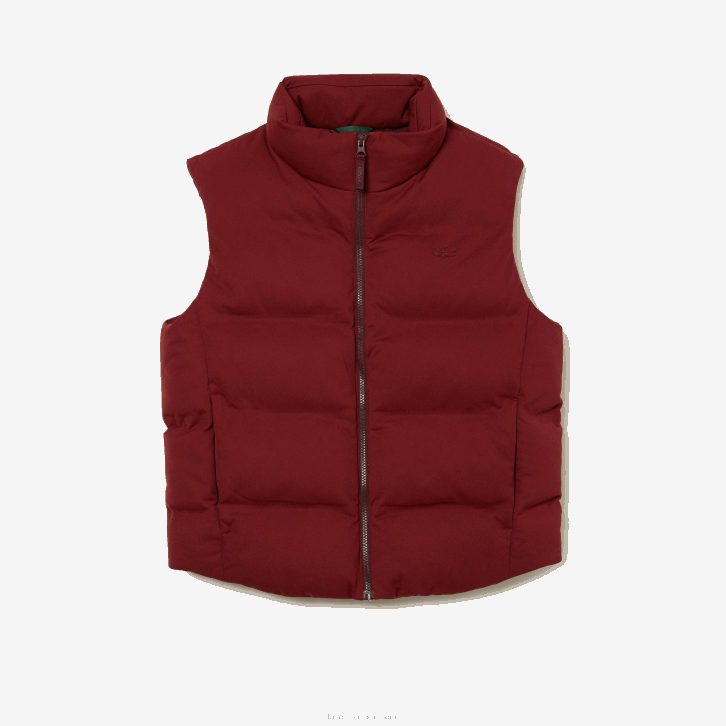 homens Lacoste bordeaux zs1 colete de capuz dobrável 08D01258