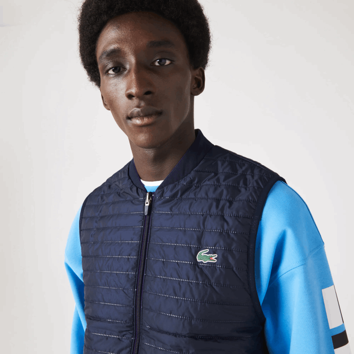 homens Lacoste roxo azul marinho se3 colete reversível acolchoado esportivo 08D0386