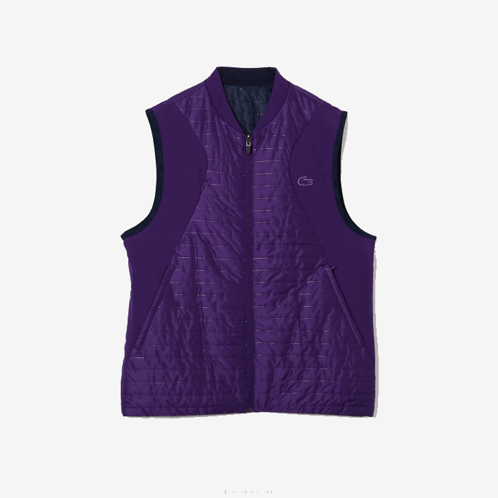 homens Lacoste roxo azul marinho se3 colete reversível acolchoado esportivo 08D0386
