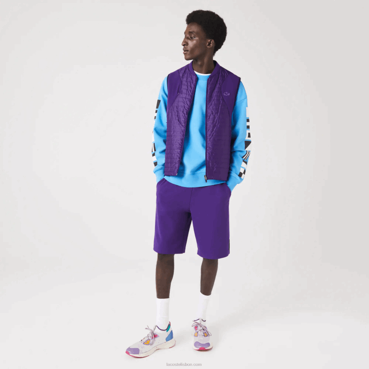 homens Lacoste roxo azul marinho se3 colete reversível acolchoado esportivo 08D0386