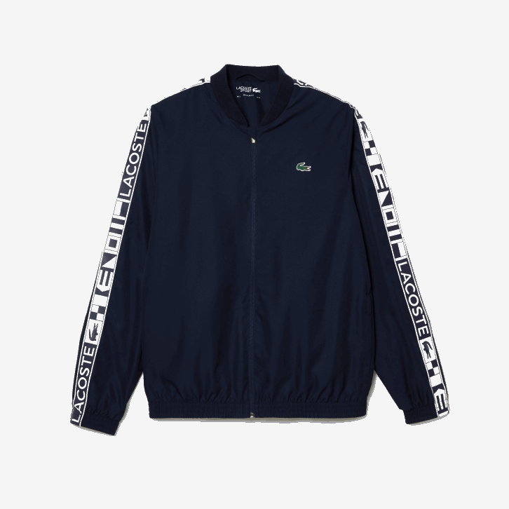 homens Lacoste azul marinho 423 agasalho de tênis estampado esportivo 08D01172