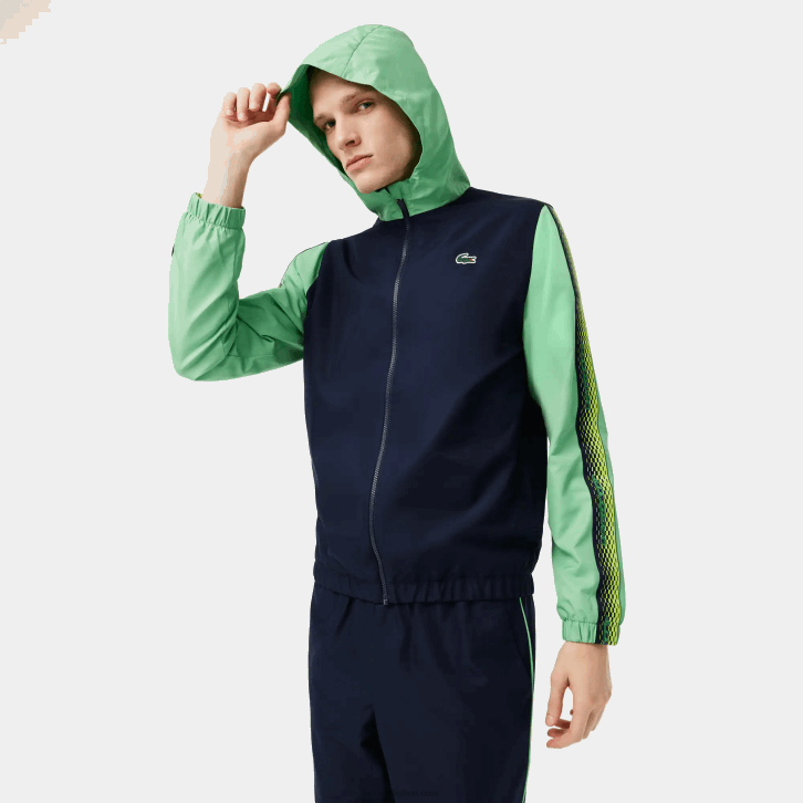 homens Lacoste azul marinho verde wti conjunto de tênis regular fit jogger 08D0343