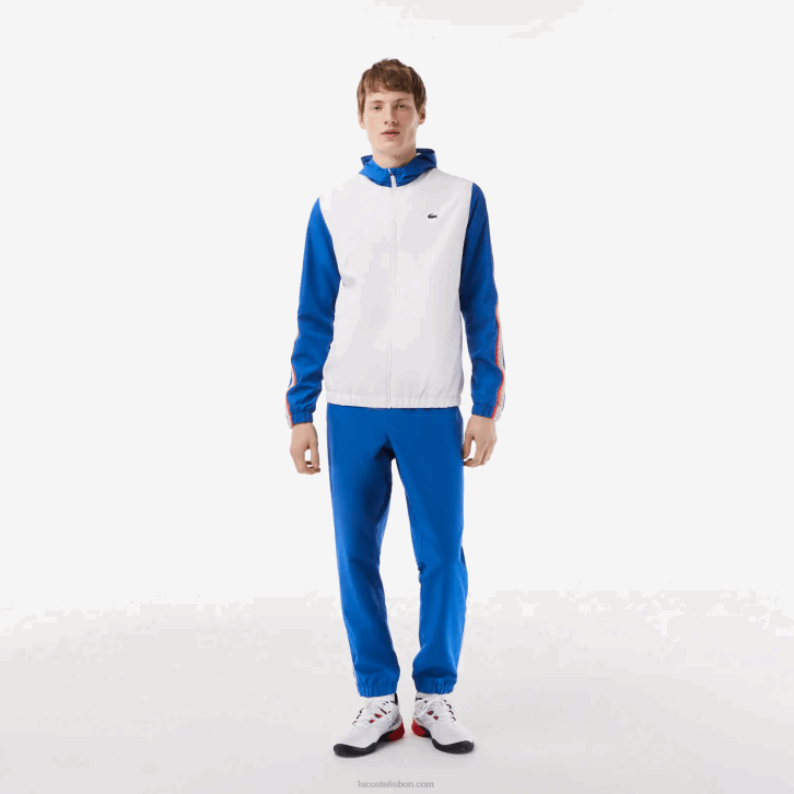 homens Lacoste branco azul branco wmi conjunto de tênis regular fit jogger 08D0341