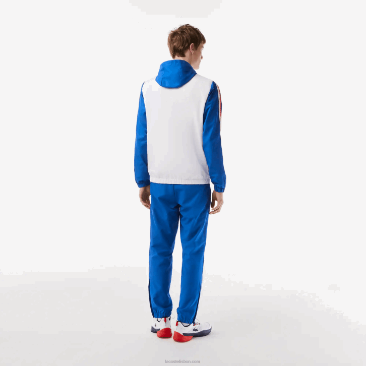 homens Lacoste branco azul branco wmi conjunto de tênis regular fit jogger 08D0341