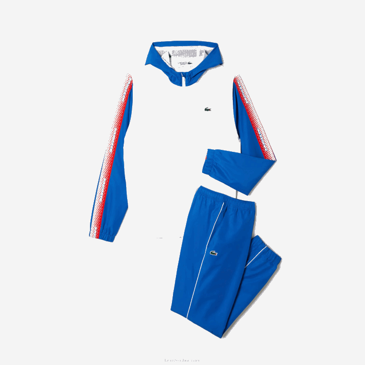 homens Lacoste branco azul branco wmi conjunto de tênis regular fit jogger 08D0341