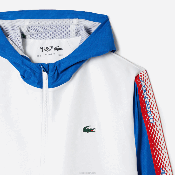 homens Lacoste branco azul branco wmi conjunto de tênis regular fit jogger 08D0341