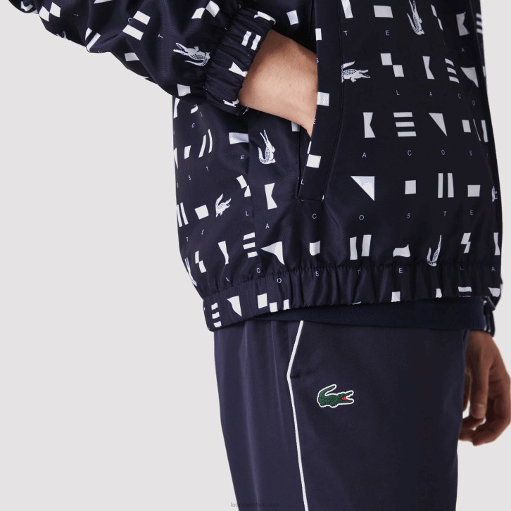 homens Lacoste branco azul marinho r20 agasalho de tênis esportivo 08D01194