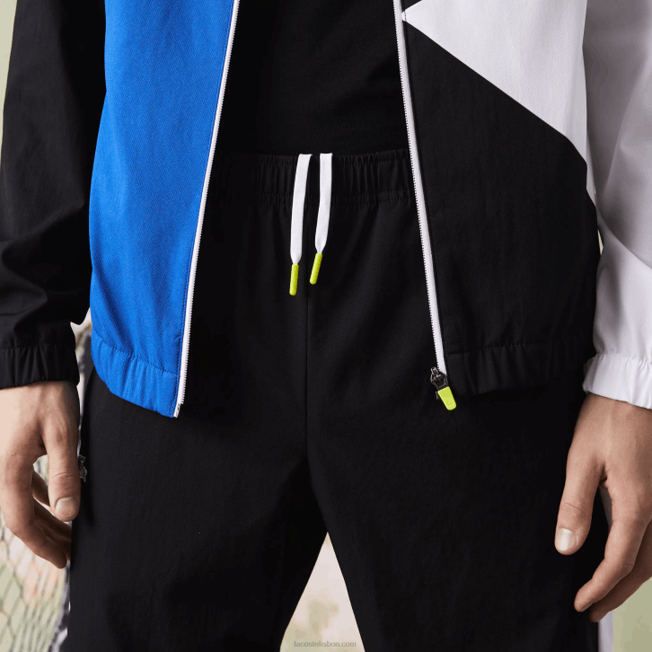 homens Lacoste branco preto azul amarelo l74 agasalho de tênis esportivo com estampa de crocodilo 08D01144