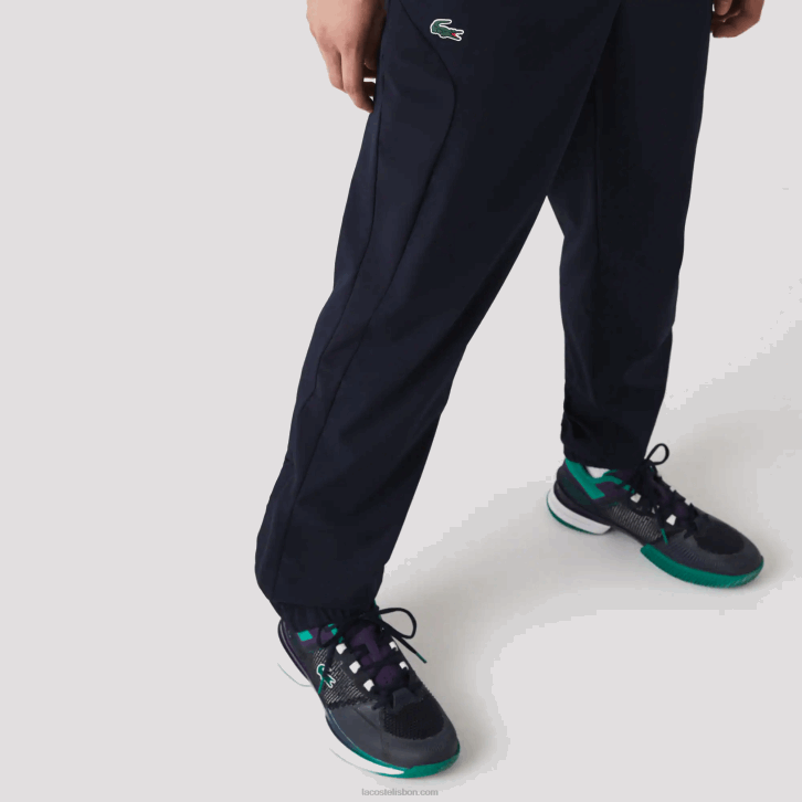 homens Lacoste branco roxo azul marinho y03 agasalho esportivo color block para tênis 08D0996