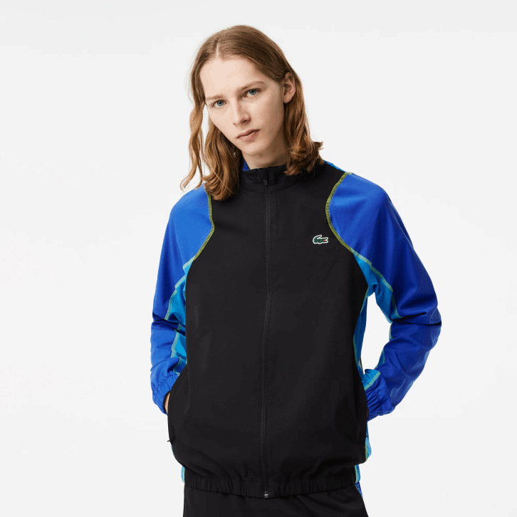 homens Lacoste preto azul amarelo ayf conjunto jogger gola alta tênis 08D028