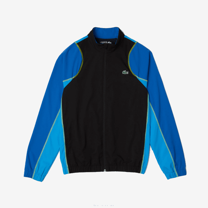 homens Lacoste preto azul amarelo ayf conjunto jogger gola alta tênis 08D028