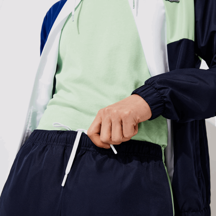 homens Lacoste verde azul marinho branco cn1 agasalho esporte colorblock 08D01201