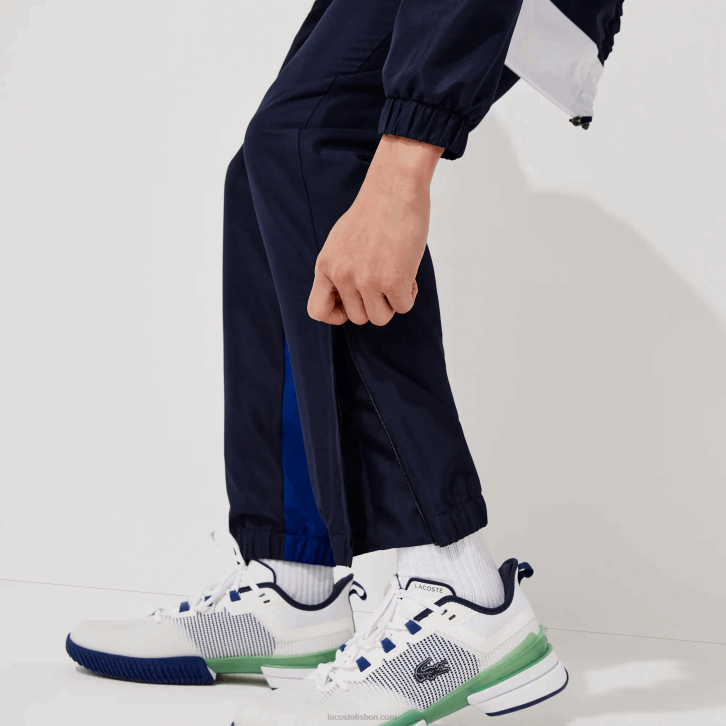homens Lacoste verde azul marinho branco cn1 agasalho esporte colorblock 08D01201