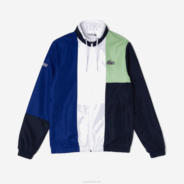 homens Lacoste verde azul marinho branco cn1 agasalho esporte colorblock 08D01201