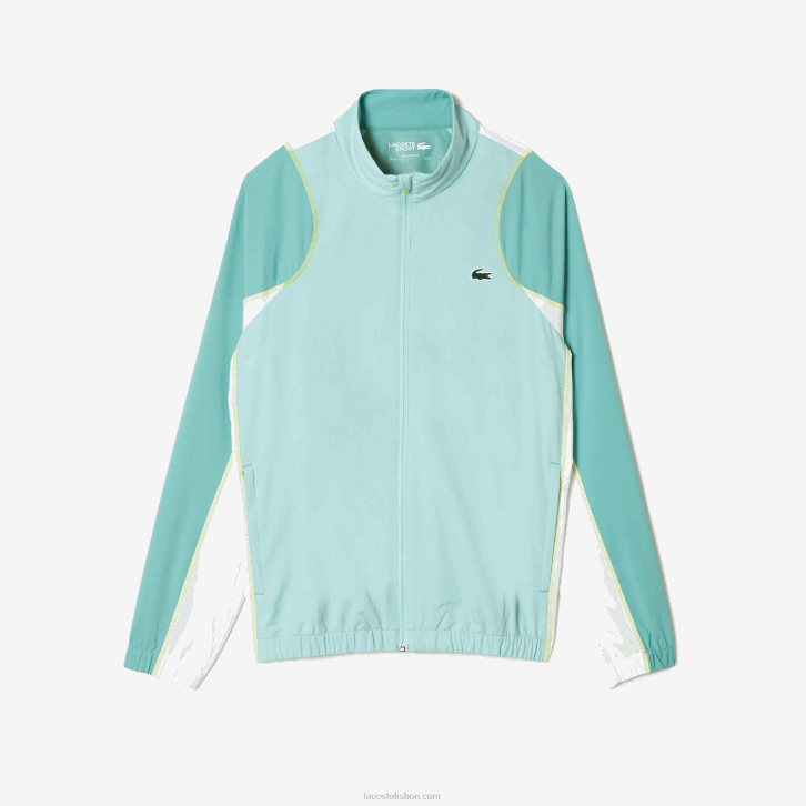 homens Lacoste verde claro branco amarelo xia conjunto jogger gola alta tênis 08D027