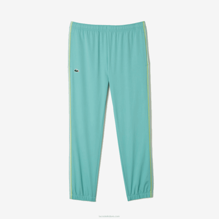 homens Lacoste verde claro branco amarelo xia conjunto jogger gola alta tênis 08D027
