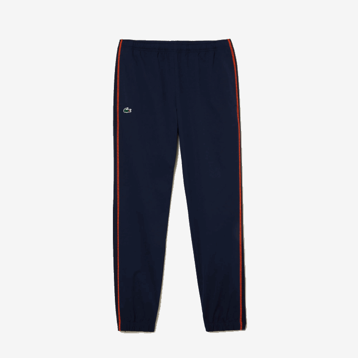 homens Lacoste xig laranja azul marinho conjunto jogger gola alta tênis 08D029