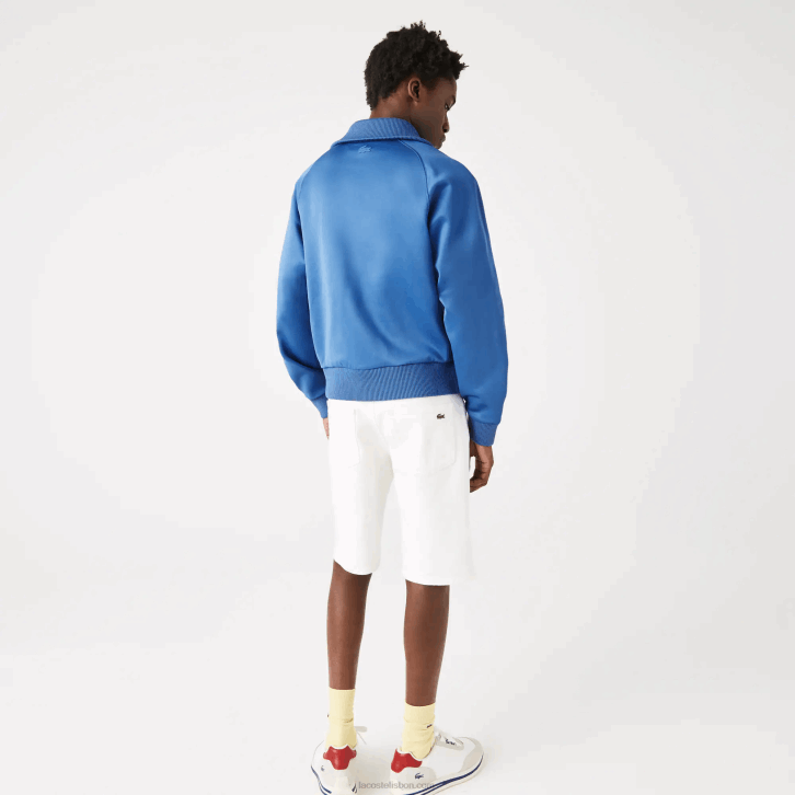 homens Lacoste azul hn8 Jaqueta crocodilo gola alta com zíper 08D01203
