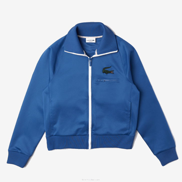 homens Lacoste azul hn8 Jaqueta crocodilo gola alta com zíper 08D01203