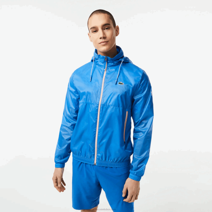 homens Lacoste azul l99 jaqueta tênis x novak djokovic com zíper 08D0402