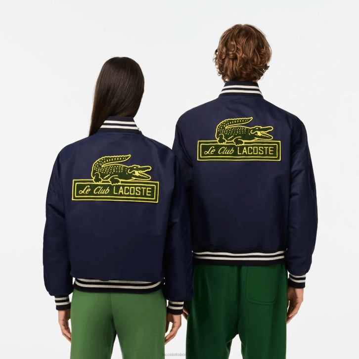 homens Lacoste azul marinho 166 jaqueta de pelúcia 08D0383