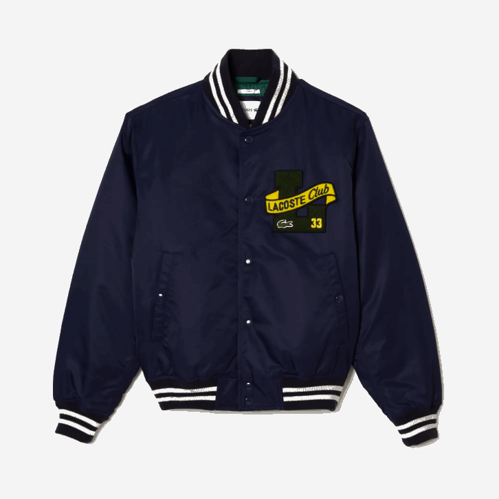 homens Lacoste azul marinho 166 jaqueta de pelúcia 08D0383