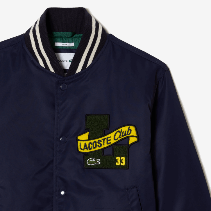 homens Lacoste azul marinho 166 jaqueta de pelúcia 08D0383