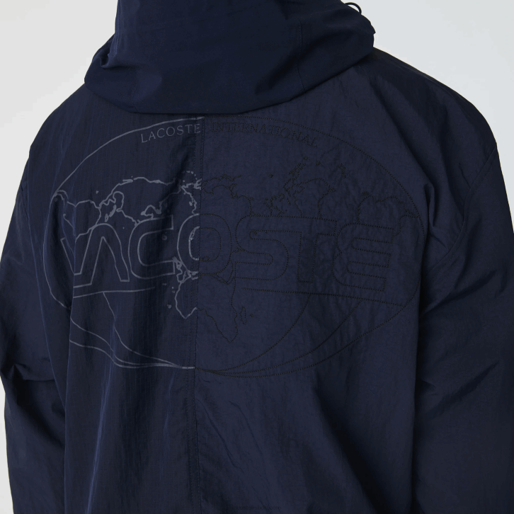 homens Lacoste azul marinho 5fs Jaqueta com zíper colorblock com logo gráfico vivo 08D01315