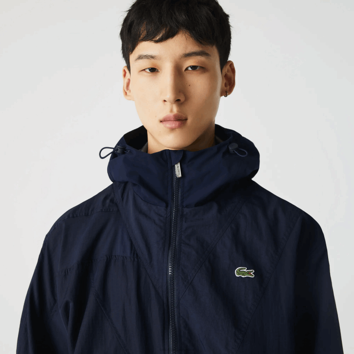 homens Lacoste azul marinho 5fs Jaqueta com zíper colorblock com logo gráfico vivo 08D01315