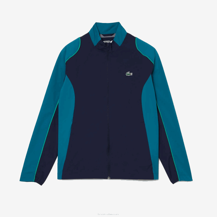 homens Lacoste azul marinho verde 6h2 jaqueta de golfe embalável esportiva 08D01277