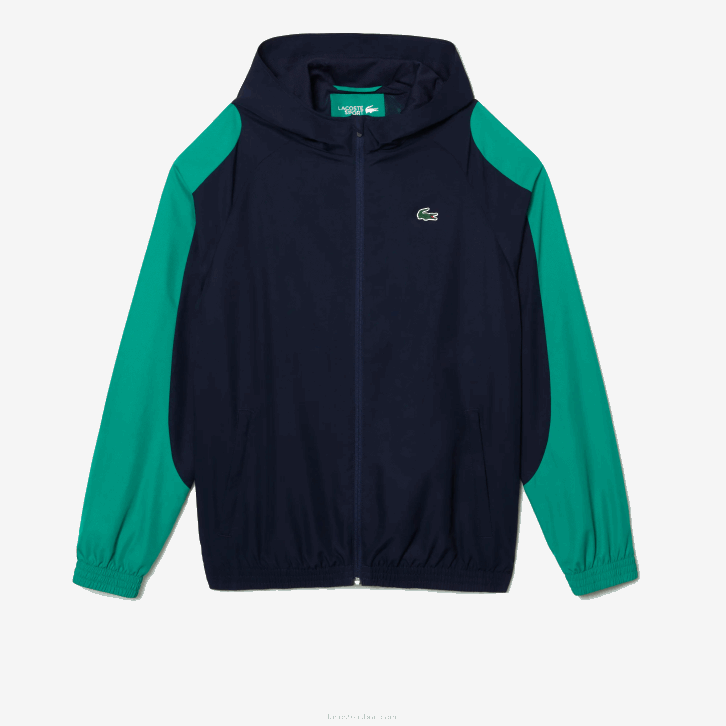 homens Lacoste azul marinho verde x1e jaqueta de tênis color block esportiva 08D01275