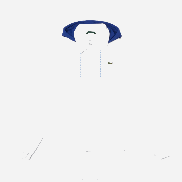 homens Lacoste branco azul eme jaqueta abotoada com capuz contraste ao vivo 08D01316