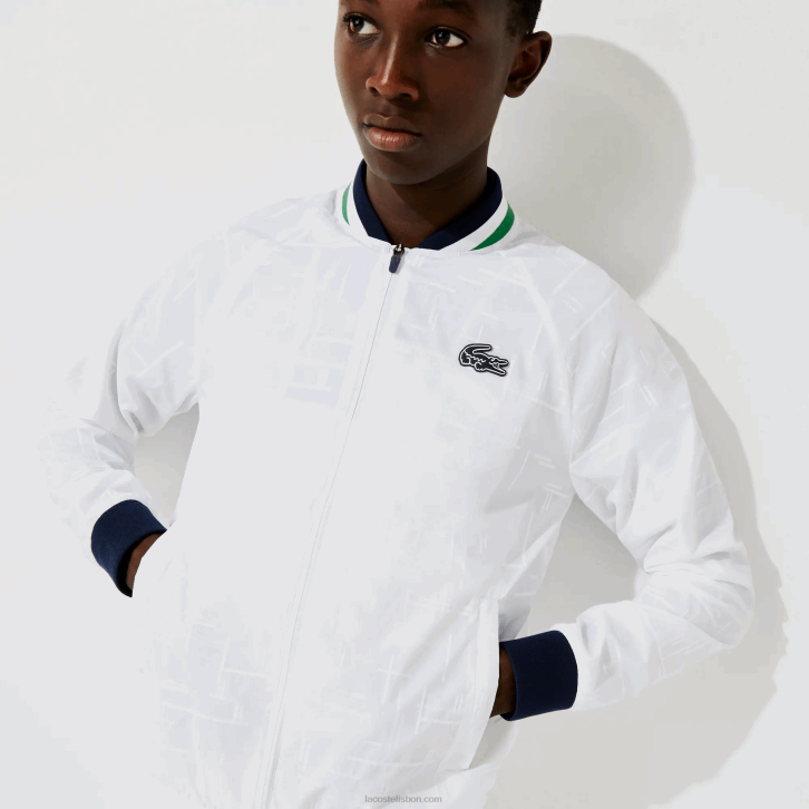 homens Lacoste branco azul marinho branco verde gqe jaqueta esportiva leve resistente à água 08D01321