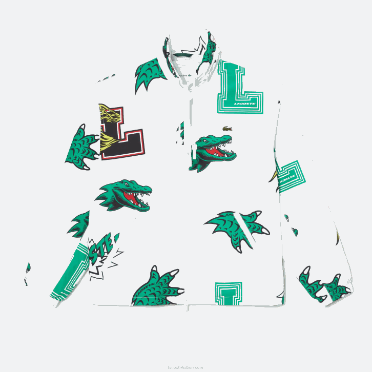 homens Lacoste branco sbh jaqueta de tafetá repelente de água 08D01245