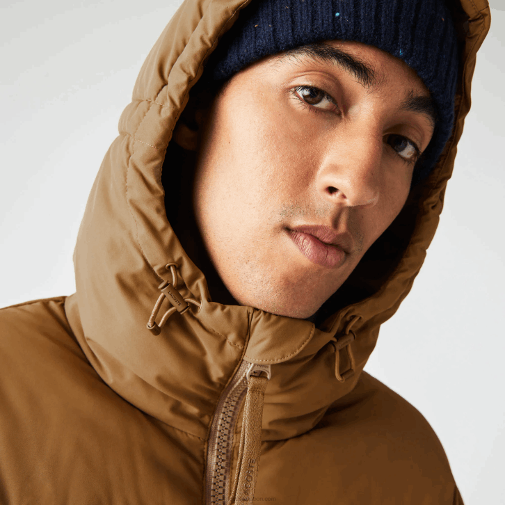 homens Lacoste marrom z0w jaqueta acolchoada repelente de água 08D01231