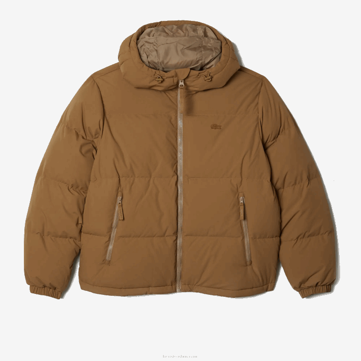 homens Lacoste marrom z0w jaqueta acolchoada repelente de água 08D01231