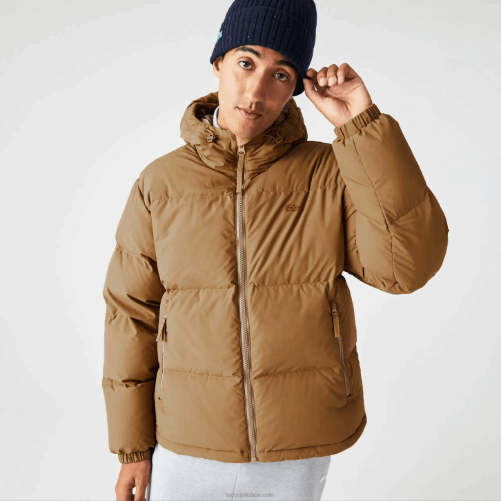 homens Lacoste marrom z0w jaqueta acolchoada repelente de água 08D01231