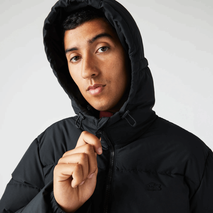 homens Lacoste preto 031 jaqueta acolchoada repelente de água 08D01210