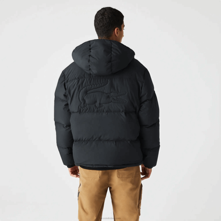 homens Lacoste preto 031 jaqueta acolchoada repelente de água 08D01210