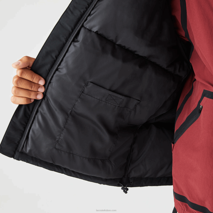 homens Lacoste preto 031 jaqueta acolchoada repelente de água 08D01210