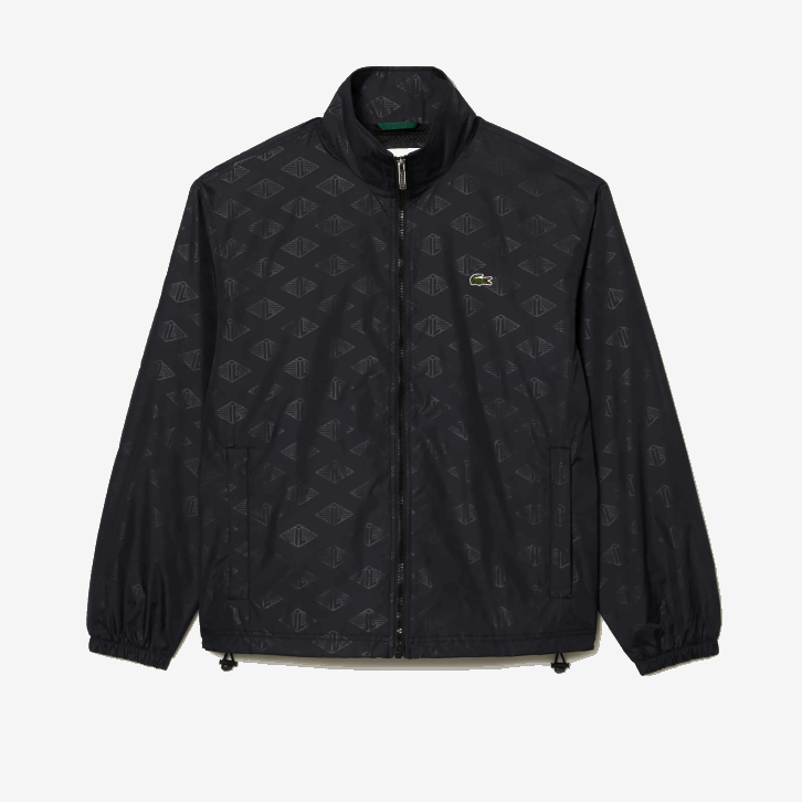 homens Lacoste preto 031 jaqueta com estampa de monograma 08D0377