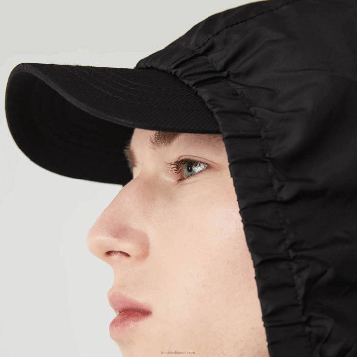 homens Lacoste preto 031 jaqueta curta com zíper resistente à água 08D01314