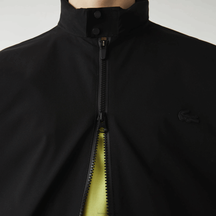 homens Lacoste preto 031 jaqueta curta com zíper resistente à água 08D01314