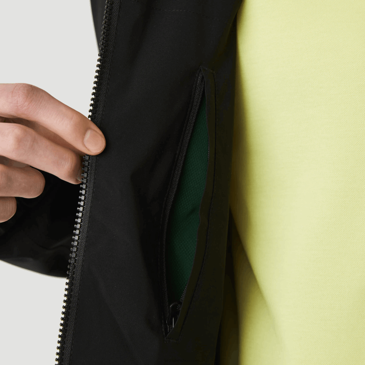 homens Lacoste preto 031 jaqueta curta com zíper resistente à água 08D01314