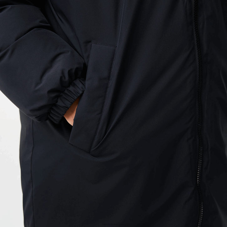 homens Lacoste preto 031 jaqueta longa com inscrição de marca 08D01294